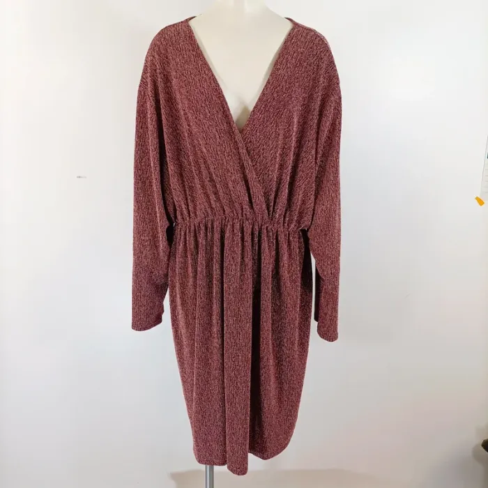 Robe bordeaux pailletée manches longues 2W Paris Taille 6 (58/60) A460
