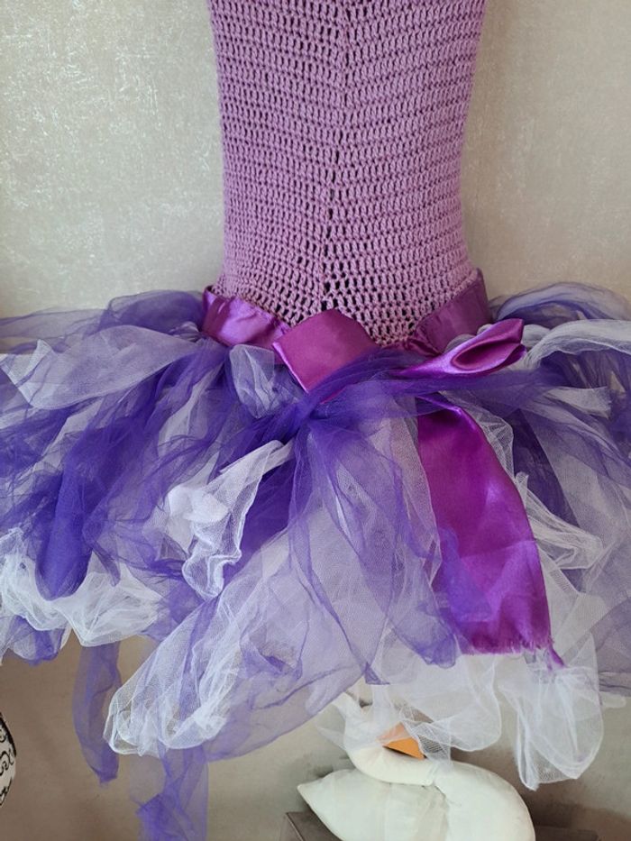 Magnifique robe faite main laine et tulle taille 7/8 ans - photo numéro 6