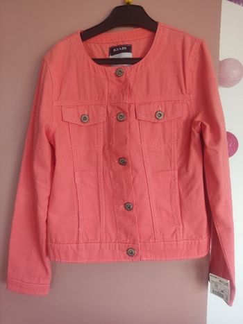 Veste en jean corail/orange