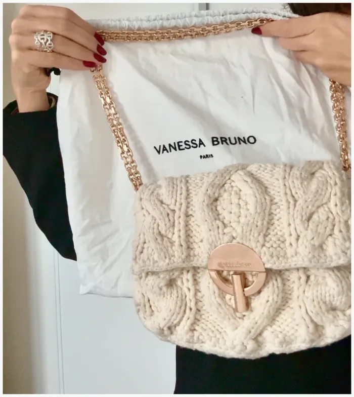 Sac Moon Vanessa Bruno blanc écru en laine - très bon état - photo numéro 9