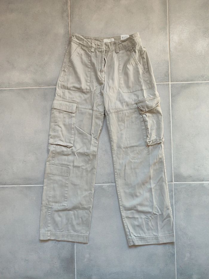 Cargo large H&M beige/crème taille S