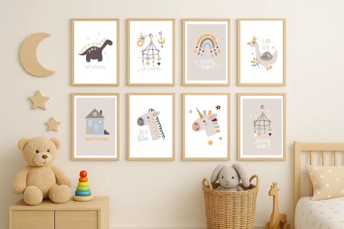 Affiches “Hello Baby Cozy Mix” pour chambre enfant - photo numéro 3