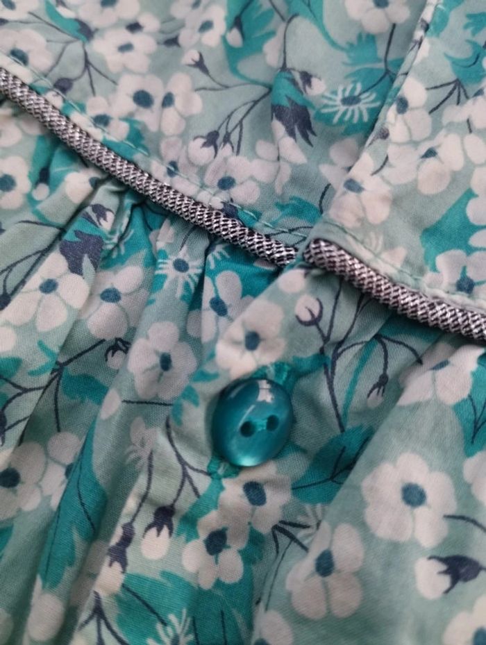 Blouse en tissu liberty mitsi menthe taille 4 ans - photo numéro 4