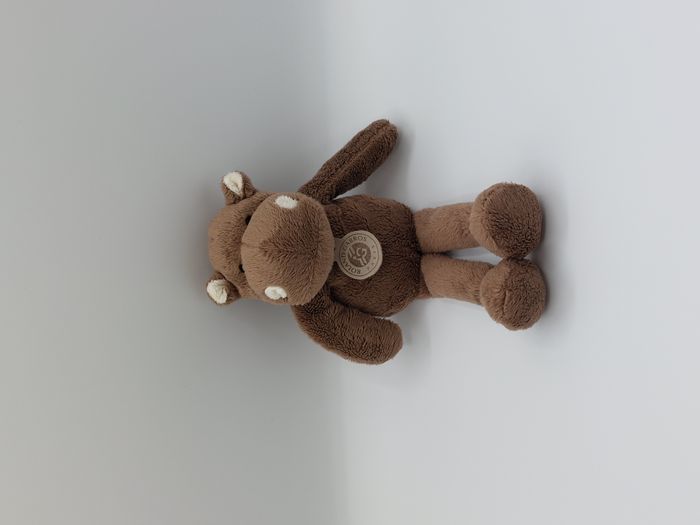 Peluche doudou hippopotame marron Rolland Garros BNP PARIBAS 24 cm
