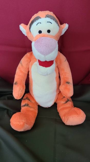 Peluche Doudou TIGROU Disney Nicotoy orange nez rose ventre blanc