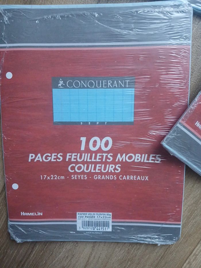 Lot de 3 paquets de 100 feuilles simples bleu🌹 - photo numéro 3