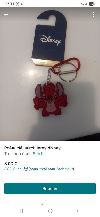 Porte-clé stitch leroy disney