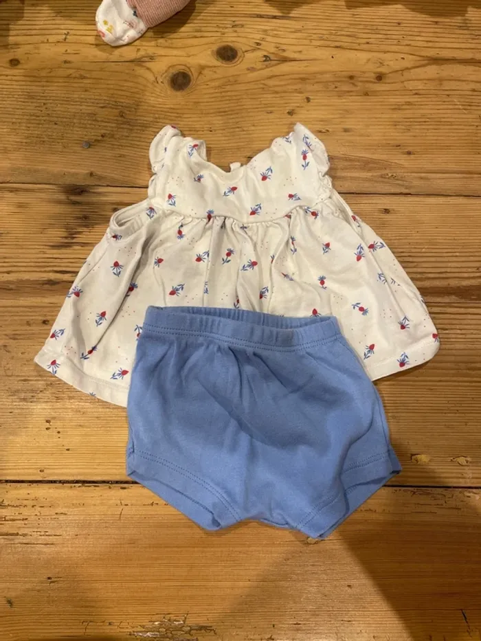 Ensemble petit bateau 1 mois bleu