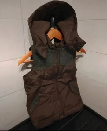 🎉 Veste sans manche avec capuche mi saison 10 ans marron grise sergent major 🎉