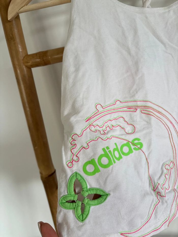 débardeur blanc adidas taille 10 ans - photo numéro 2