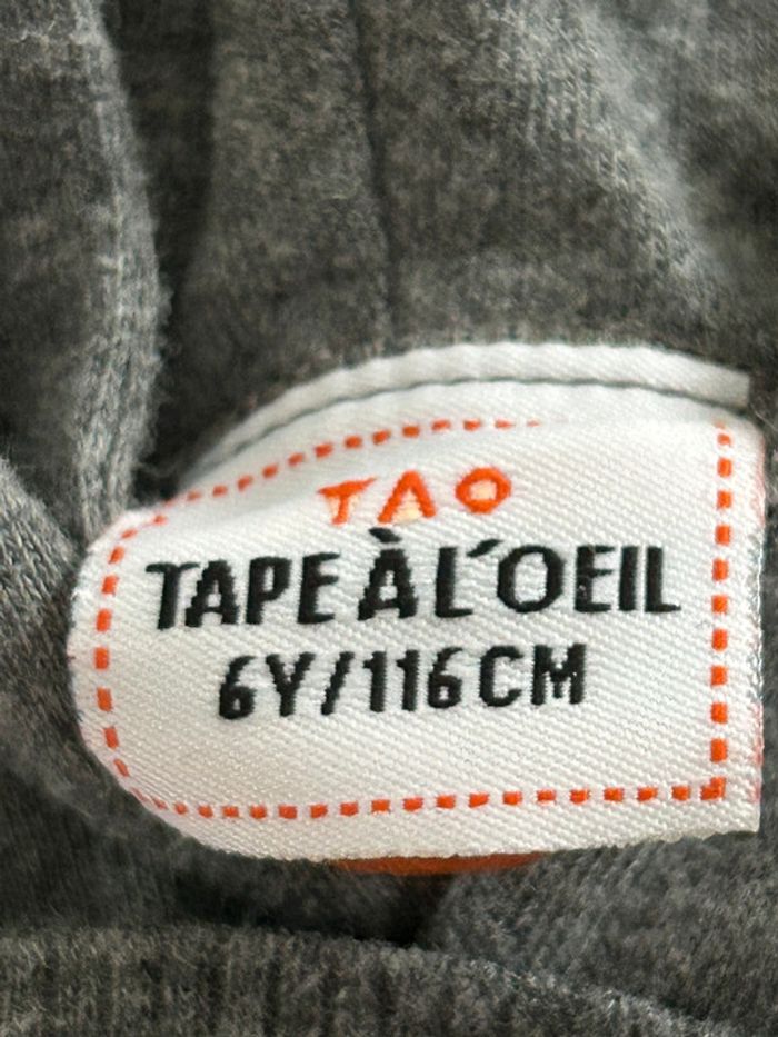 Sweat à Capuche Gris Tape à l'Œil Taille 6 ans - photo numéro 3
