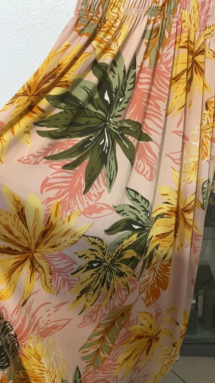 superbe robe longue rose pêche taille 48 / 50 neuve - photo numéro 3