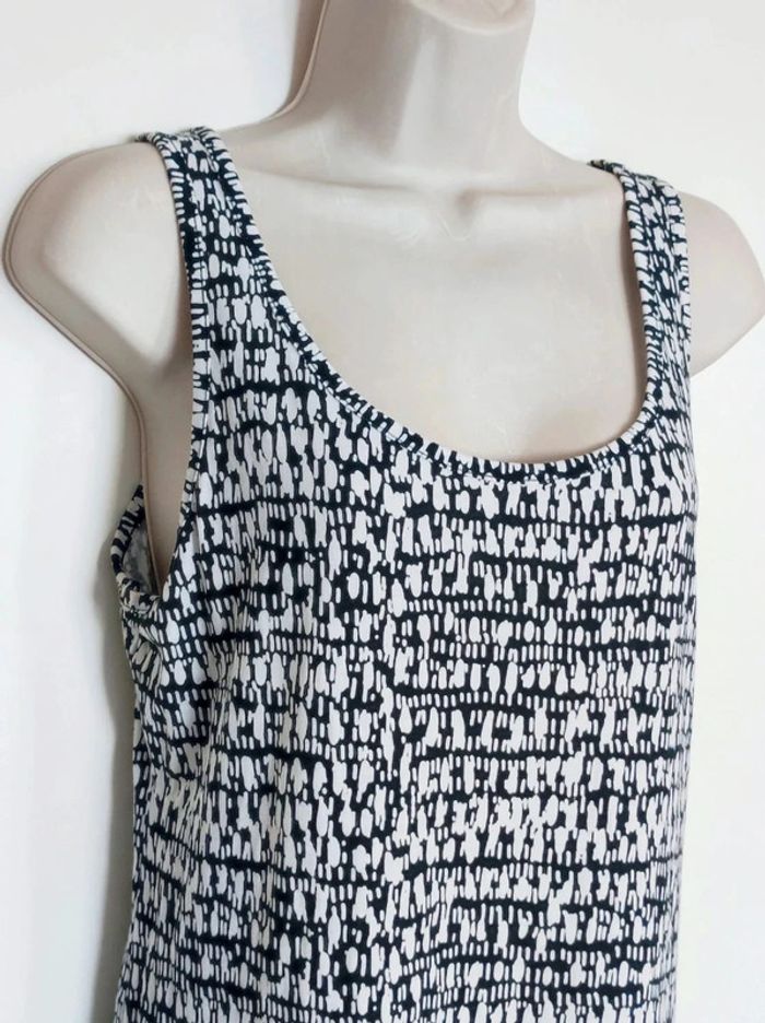 Robe longue fendue abstrait blanc noir - 38/M à 40/L - photo numéro 8