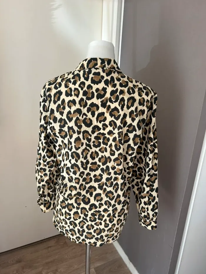 Zara chemise, imprimée, léopard, femme, taille M. Voile de coton. - photo numéro 6