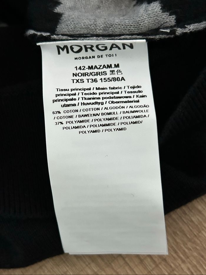Pull noir et gris neuf avec sequins Morgan taille XS (valeur 45€) - photo numéro 10