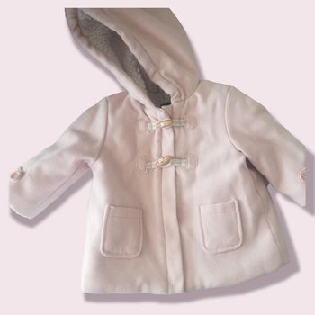 🌴 Manteau rose fourré avec capuche taille 9 mois