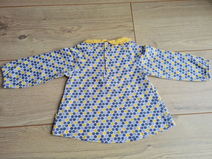 Tshirt ML Obaibi 12 mois Jaune Bleu - photo numéro 3