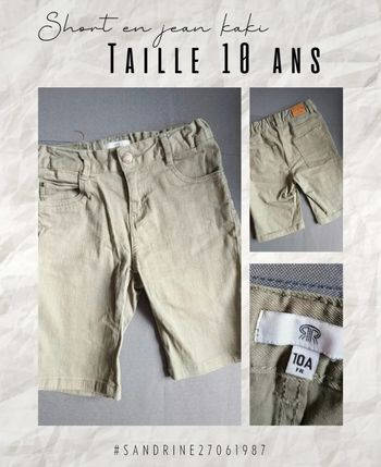 Short en jean kaki