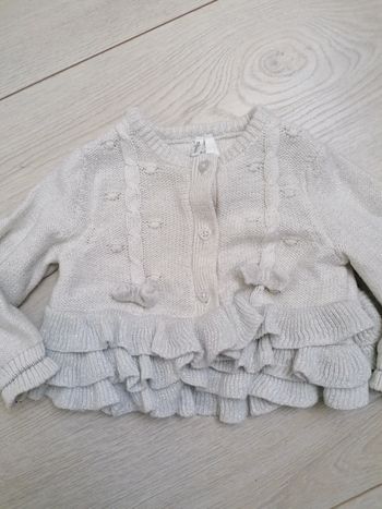 Gilet gris clair avec paillette 81 cm 18 mois