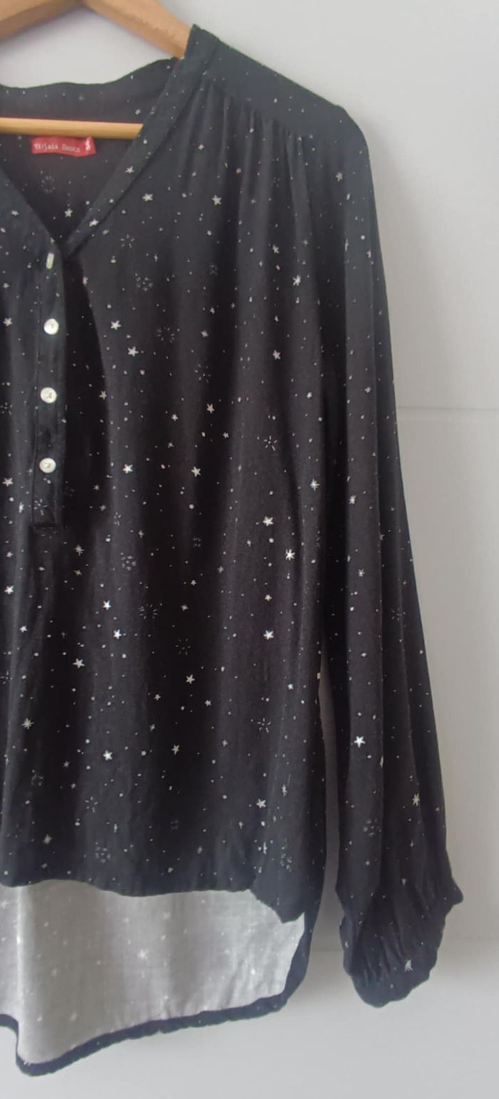 T-shirt imprimé "étoiles" noir et blanc "Tissaia Basics" Taille 44 - photo numéro 5