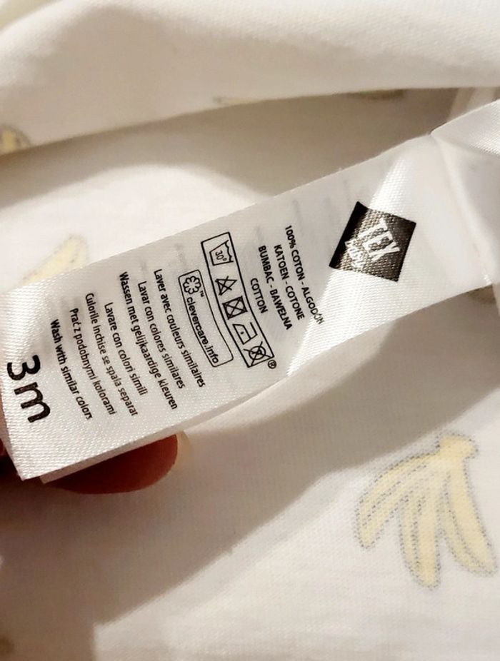 Tee shirt Banane 3 mois Tex Baby - photo numéro 5