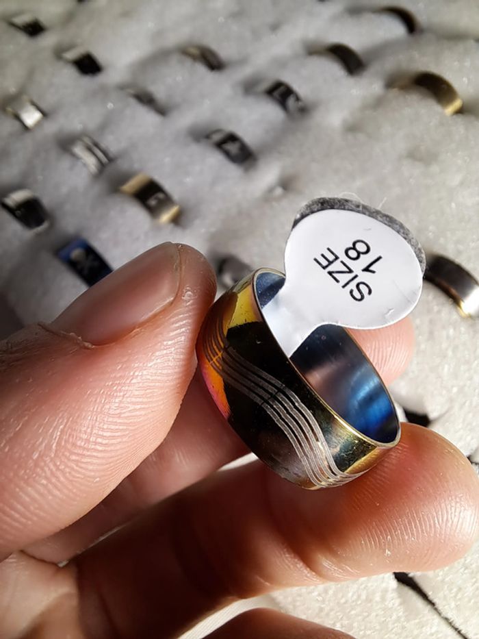 Bague acier inoxydable motifs - photo numéro 2