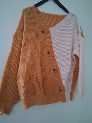 Pull maille beige et abricot " t- XL"