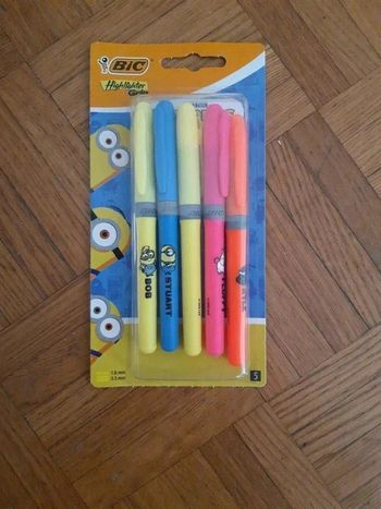 Lot 5 surligneur minions bic
