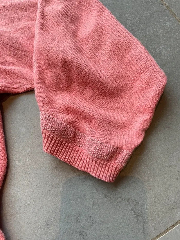 Pull léger manches 3/4 rose col V - photo numéro 6