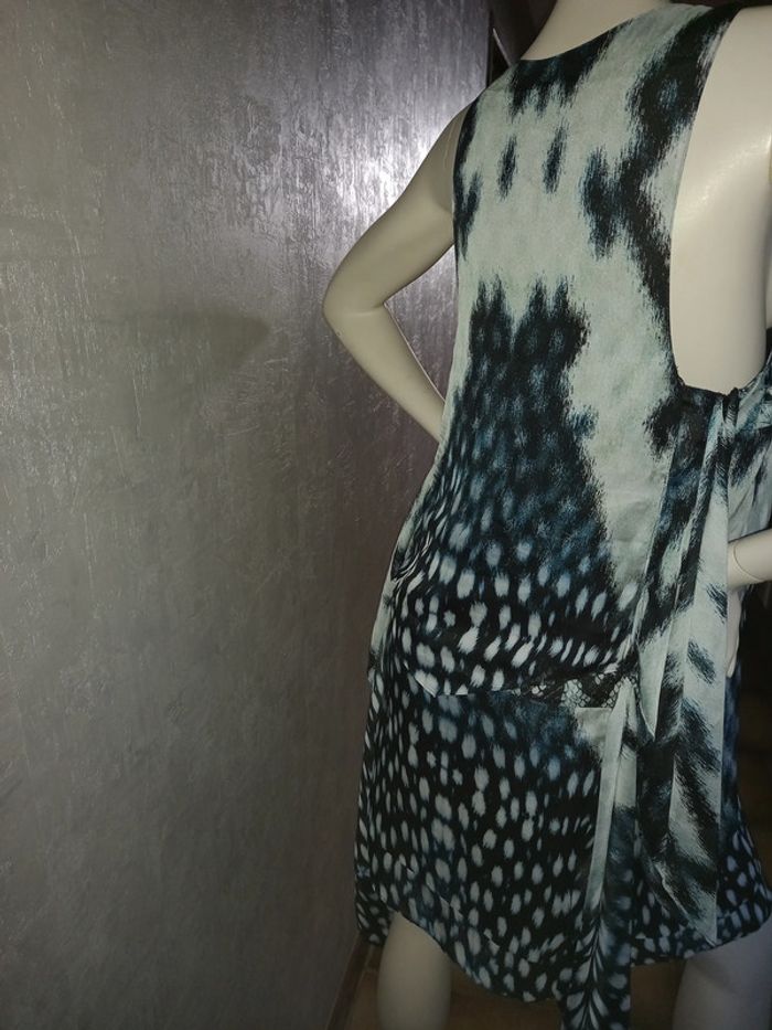 robe noire et bleu dentelle python léopard roberto cavalli taille 40 - photo numéro 2