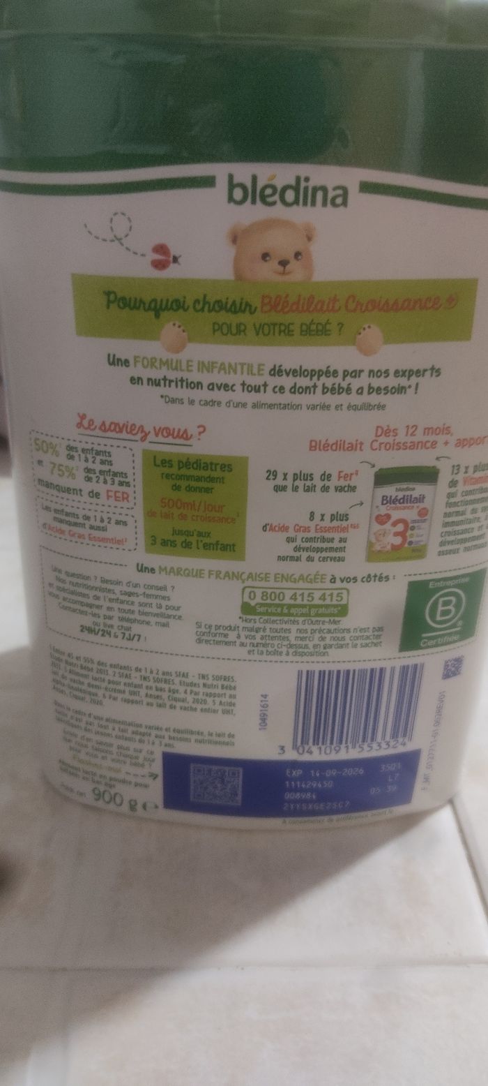 Bledilait croissance+ de 1 a 3 ans - photo numéro 4