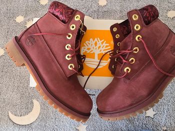 Bottines Timberland bordeaux femme – taille 35,5 (comme neuves)