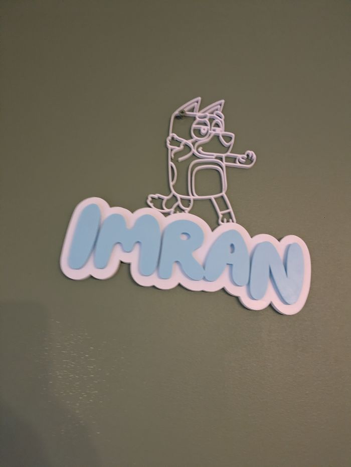 Décoration prénom style Bluey – Personnage Bluey inclus - photo numéro 5