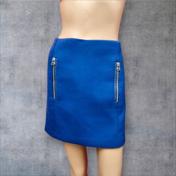 Maje superbe mini jupe hiver bleu * taille 40 *