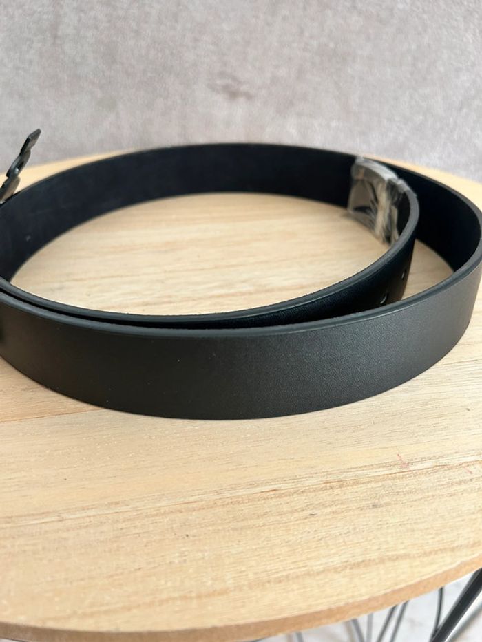 Ceinture en cuir noir taille 105 cm - photo numéro 2