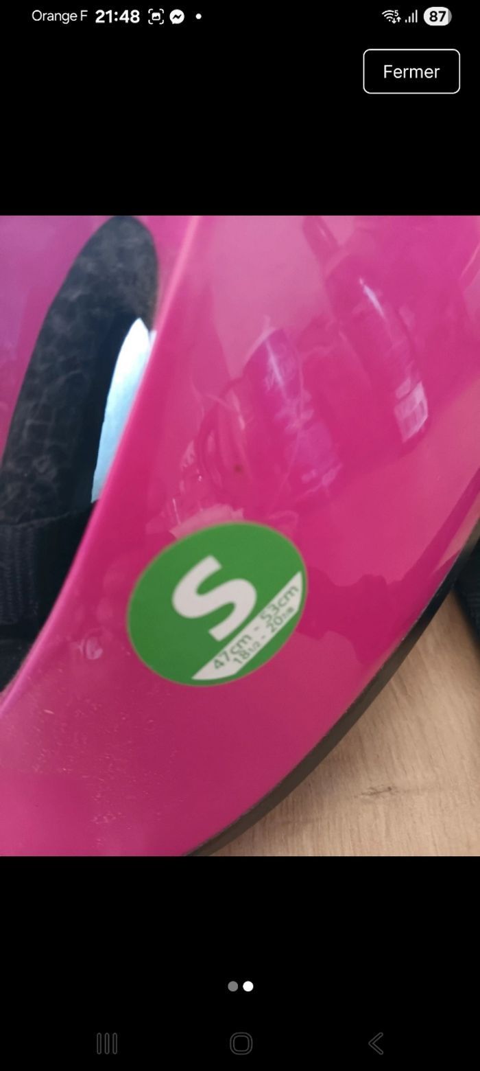 Casque vélo, rollers, skate, Fille. Rose.TS 47cm/53cm - photo numéro 2