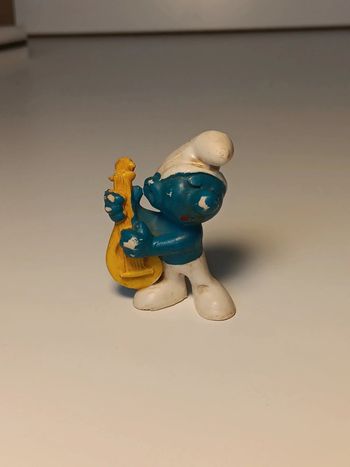 Figurine vintage Schtroumpf mandoline peyo W.germany
