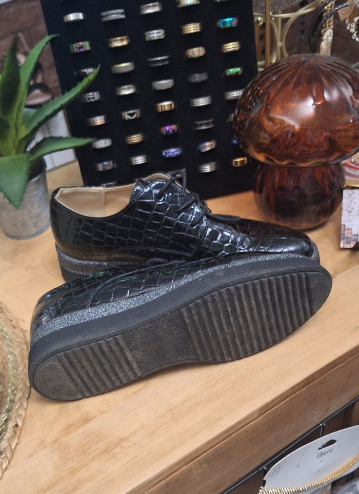 Mocassin / derbie noir crocro verni P36 ana luna - photo numéro 3