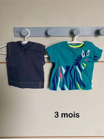 Lot de 2 tee-shirts en taille 3 mois