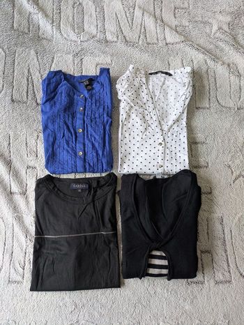 Lot vêtements femme : 4 hauts Zara Caroll Mango 123 - taille XS