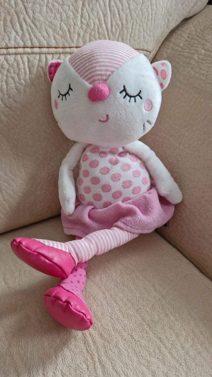 Peluche chat rose orchestra - photo numéro 3