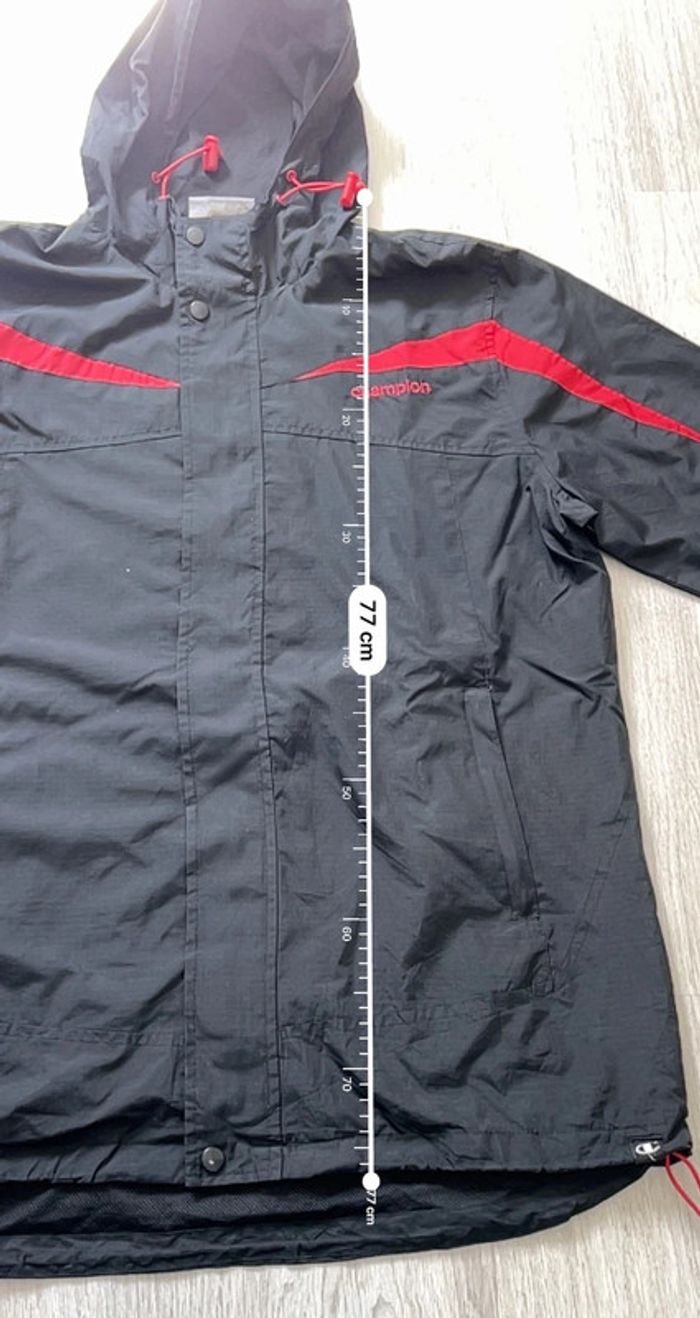Veste à capuche vintage Champion Noire et Rouge Taille M - photo numéro 3