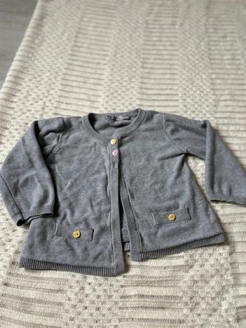Cardigan fille gris 23 mois