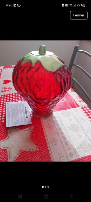 Déco de table fraise led