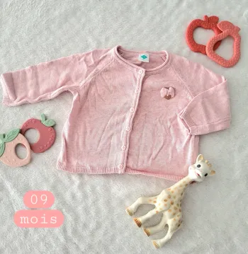 Gilet fin rose 09mois