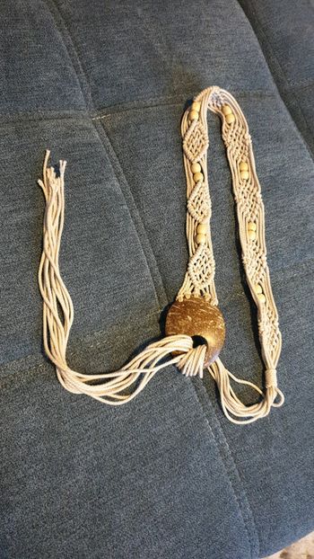 Ceinture corde beige et marron taille unique