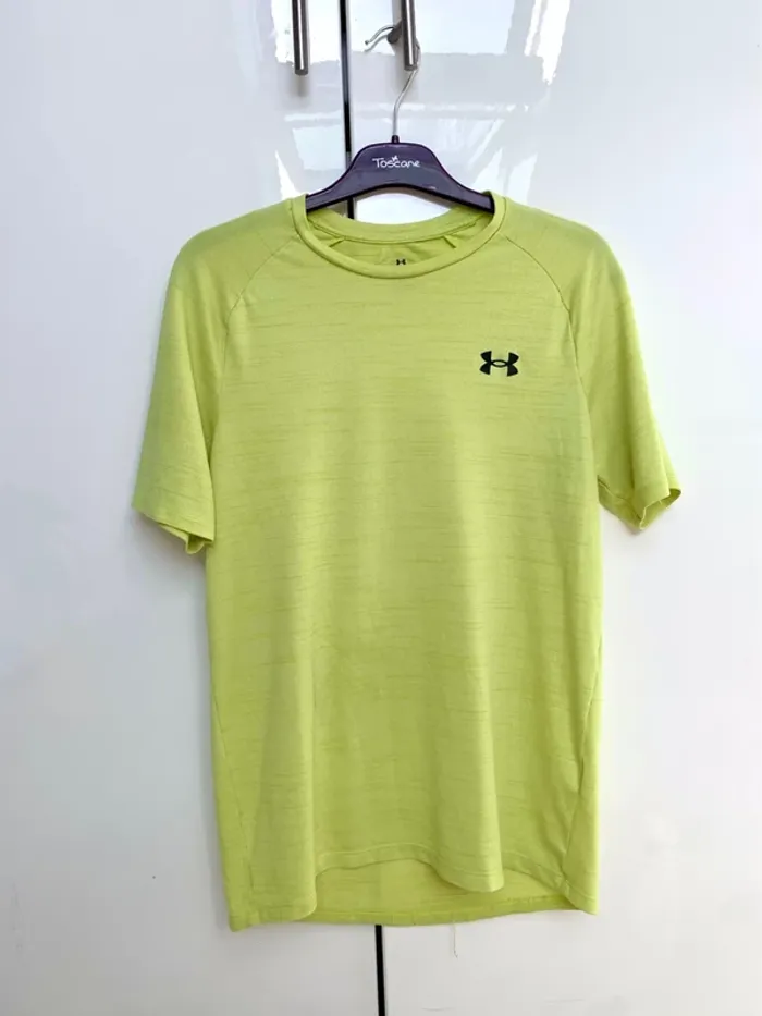 T shirt Mixte Under Armour jaune fluo