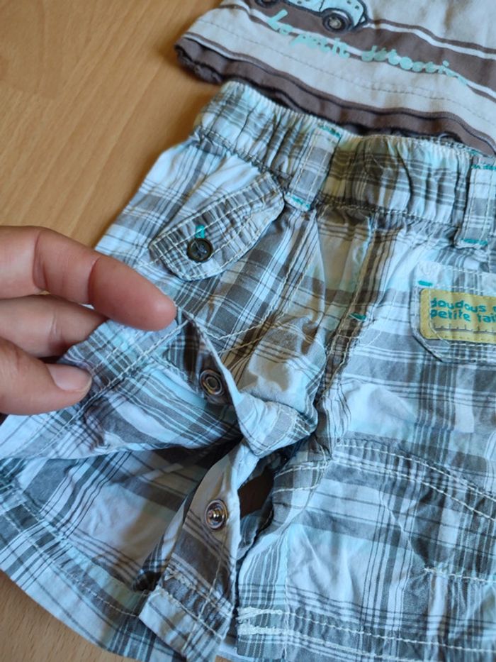Lot tenue bermuda + polo manches longues Petit Kimbaloo en 0M / Naissance - photo numéro 3