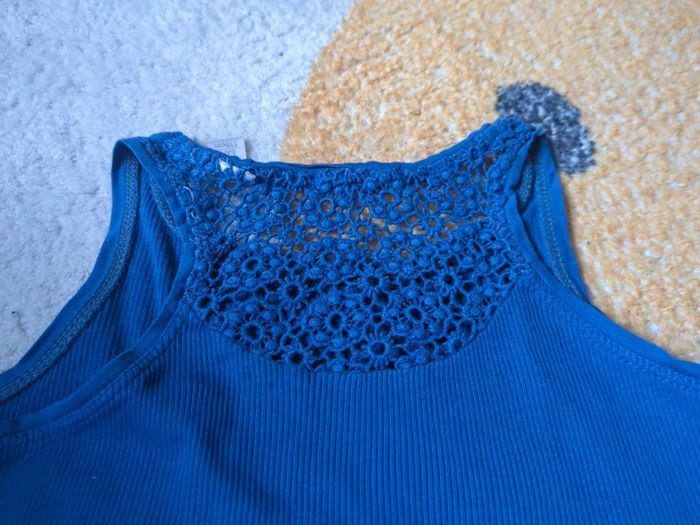 Débardeur fille 6 ans bleu crochet dentelle okaidi - photo numéro 4