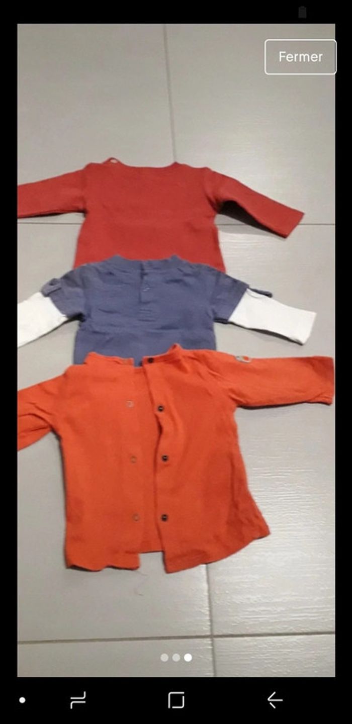Lot de 3 tee-shirts manches longues 3 mois - photo numéro 3